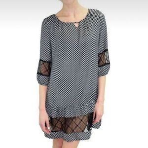 Relished Women’s black and white Diamond checked Mini Dress. Size M NWOT